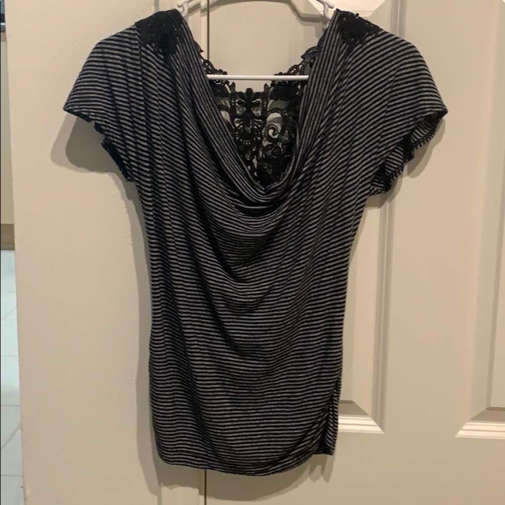Black and grey dress top
